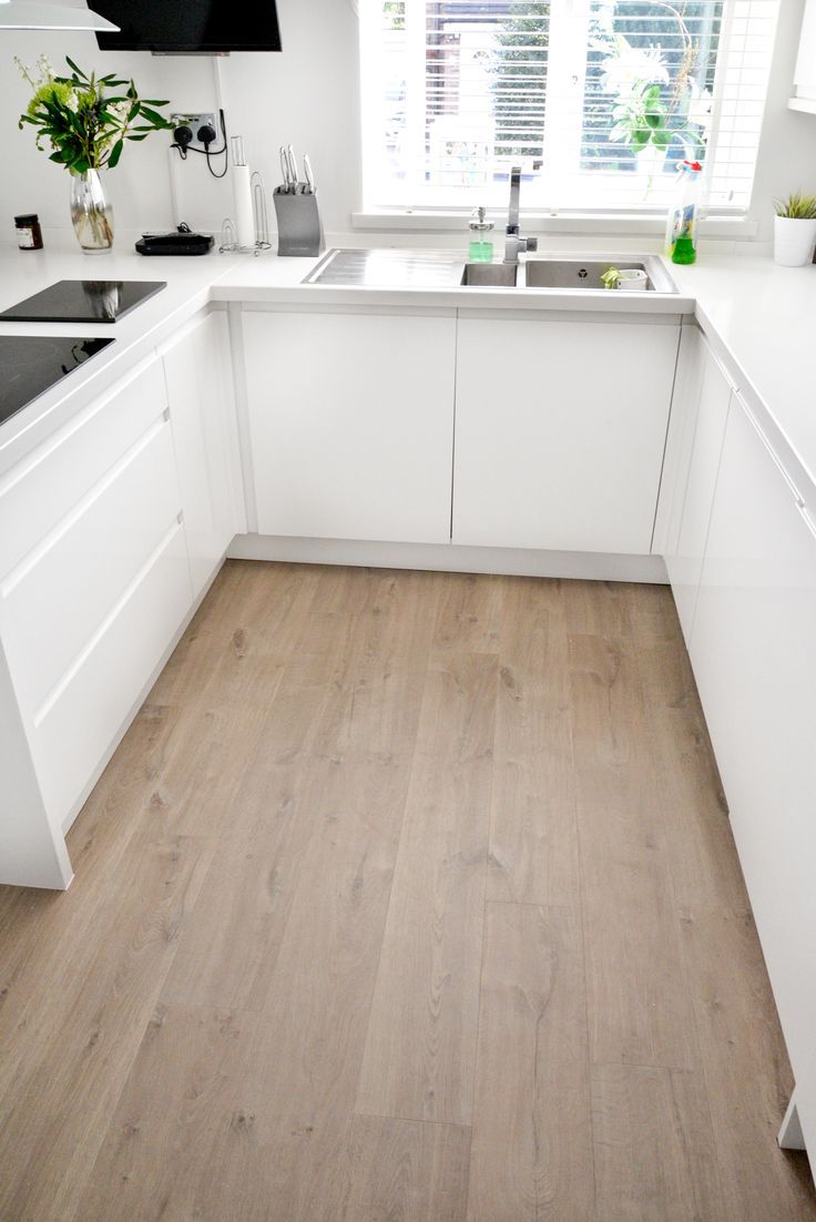 Kitchen with waterproof vinyl flooring