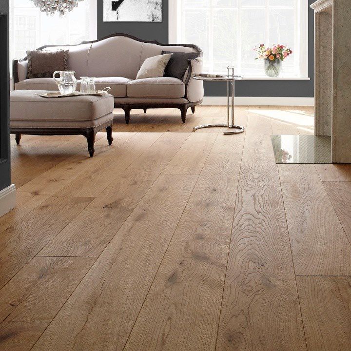 Modern living room with beautiful hardwood flooring