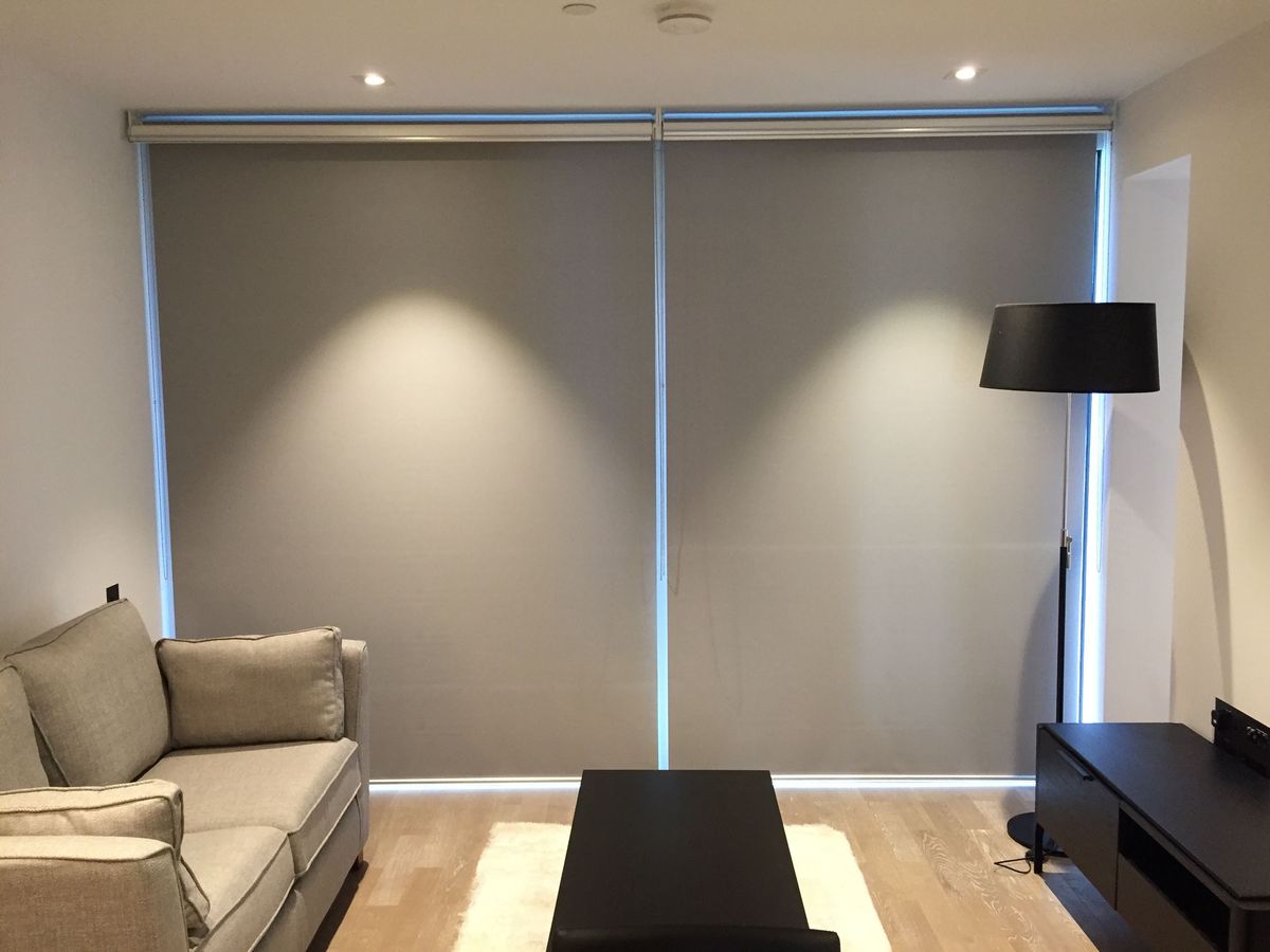 Roller blinds in Dubai apartment living room