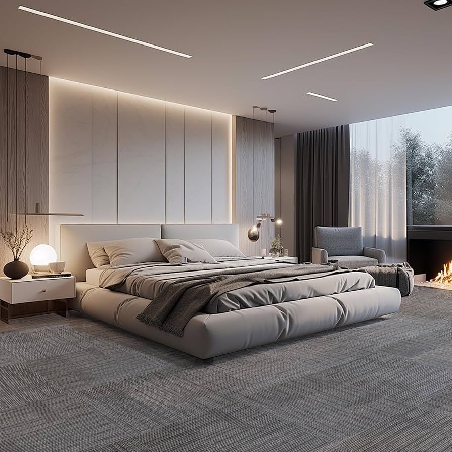 Luxury bedroom carpet with plush texture