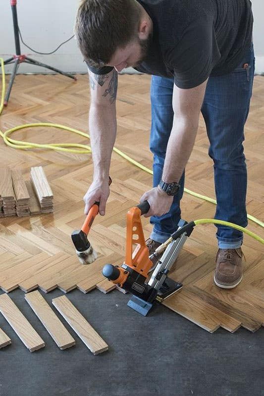 Parquet flooring pattern installation Dubai
